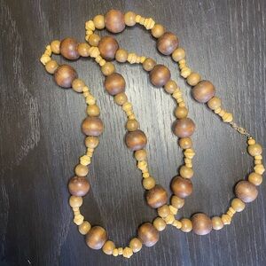 Vintage Avon wood bead necklace